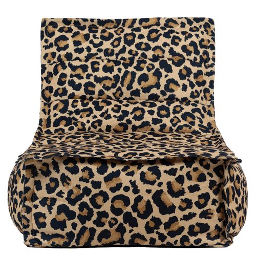 Pouf Chauffeuse Dolce En Tissu Imprimé Léopard 75 X 96 X 75 Cm