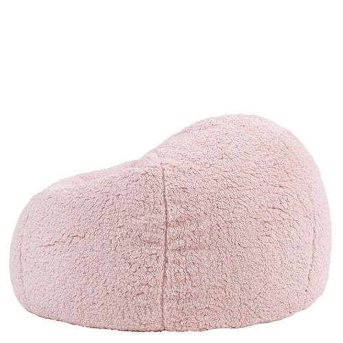 Pouf Poire Enfant Classique Large Kingston En Polaire Rose Clair 80x80x45cm
