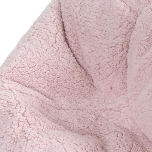 Pouf Poire Enfant Classique Large Kingston En Polaire Rose Clair 80x80x45cm