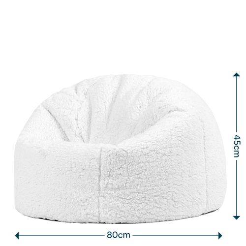 Pouf Poire Enfant Classique Large Kingston En Polaire Rose Clair 80x80x45cm
