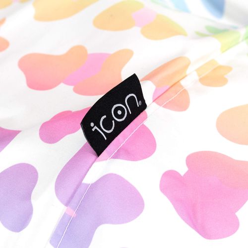 Pouf Poire Enfant Classique Large Kingston Int/Ext à Imprimé Léopard Arc En Ciel 80x80x45cm