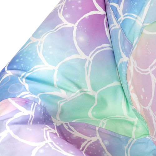 Pouf Poire Enfant Classique Large Kingston Int/Ext à Imprimé Sirène, Rose, Bleu, Violet 80x80x45cm