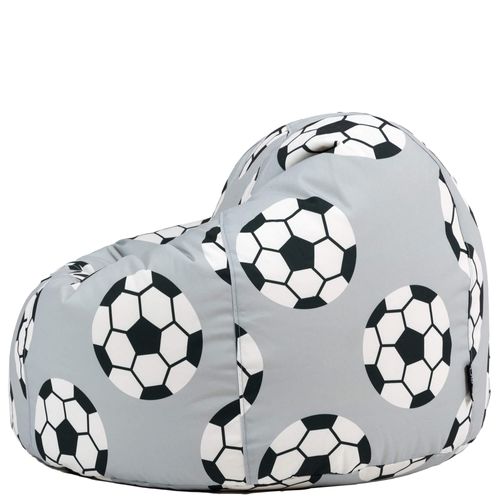 Pouf Poire Enfant Classique Large Kingston Intérieur Extérieur à Imprimé Football 80x80x45cm