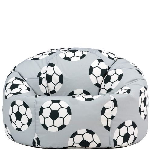 Pouf Poire Enfant Classique Large Kingston Intérieur Extérieur à Imprimé Football 80x80x45cm