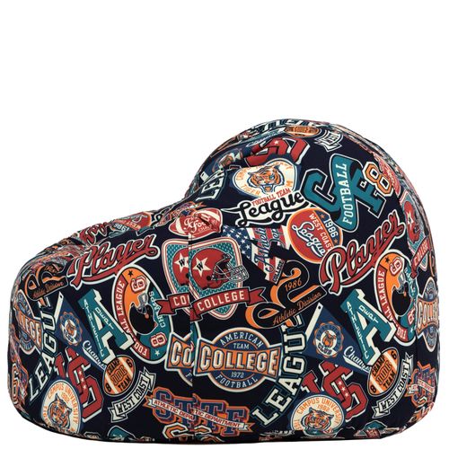 Pouf Poire Enfant Classique Large Kingston Intérieur Extérieur à Imprimé Sport Américain 80x80x45cm