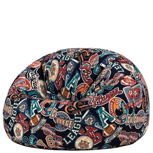 Pouf Poire Enfant Classique Large Kingston Intérieur Extérieur à Imprimé Sport Américain 80x80x45cm