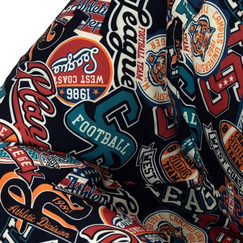 Pouf Poire Enfant Classique Large Kingston Intérieur Extérieur à Imprimé Sport Américain 80x80x45cm