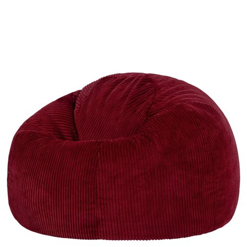 Pouf Poire Classique Kingston En Velours Côtelé Rouge Bordeaux 85x85x50cm
