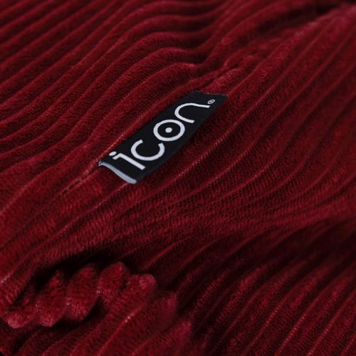 Pouf Poire Classique Kingston En Velours Côtelé Rouge Bordeaux 85x85x50cm