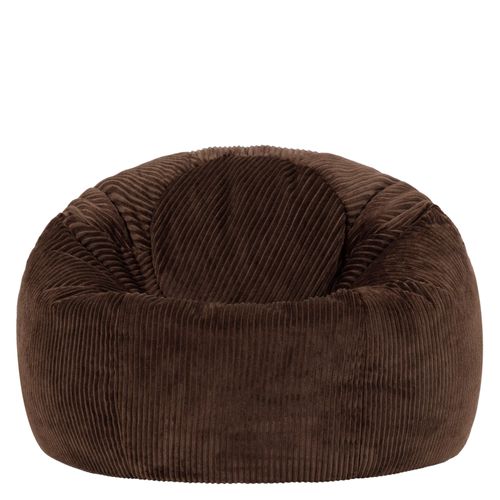 Pouf Poire Classique Kingston En Velours Côtelé Brun Chocolat 85x85x50cm