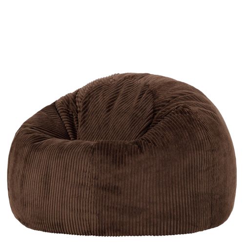 Pouf Poire Classique Kingston En Velours Côtelé Brun Chocolat 85x85x50cm