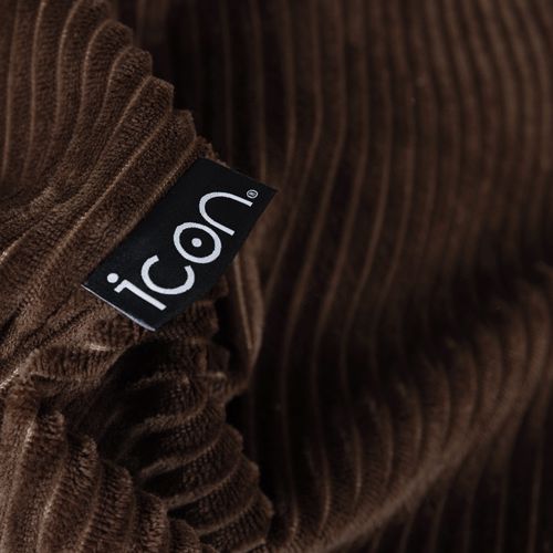 Pouf Poire Classique Kingston En Velours Côtelé Brun Chocolat 85x85x50cm