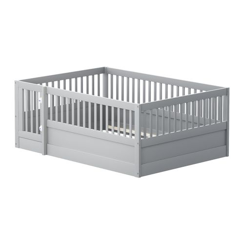 Parc Bébé 140 X 200cm Avec 1 Porte Gris