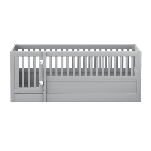 Parc Bébé 140 X 200cm Avec 1 Porte Gris