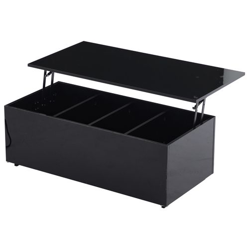 Table Basse Avec Plateau Réglable Et LED Noir