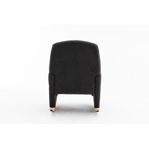 Fauteuil à Bascule Rocking Chair Avec Repose-pieds Extensible Gris Foncé