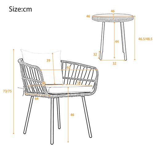 Salon De Jardin Avec 1 Table, 2 Chaises Et 2 Tabourets