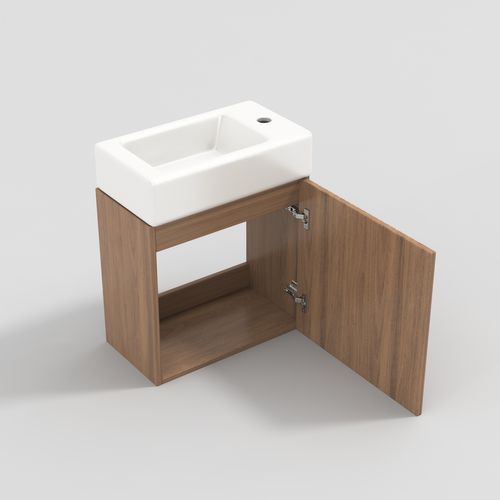 Meuble Vasque Avec 1 Porte Marron