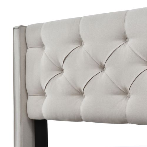 Lit Coffre à Rangement 90 X 200 Cm Coton Gris