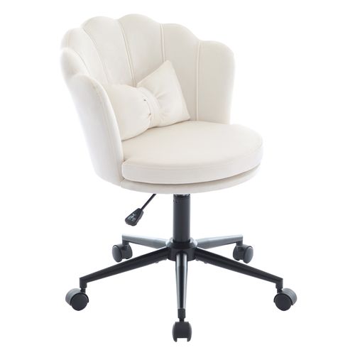 Fauteuil De bureau Pivote à 360°, Avec Coussin Beige