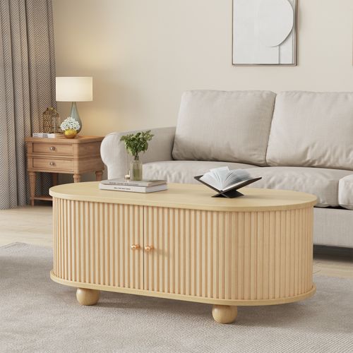 Table Basse Avec 2 Portes Coulissantes
