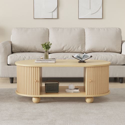 Table Basse Avec 2 Portes Coulissantes