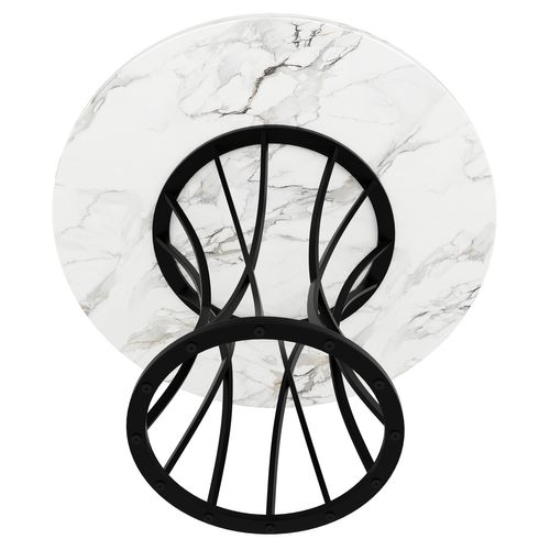 Table à Manger Ronde 80 X 80 X 76 Cm Noir