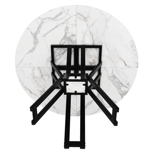 Table à Manger Ronde 100 X 100 X 76 Cm Noir