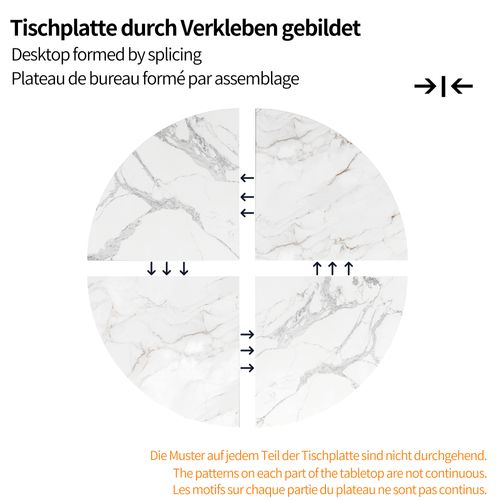 Table à Manger Ronde 100 X 100 X 76 Cm Noir