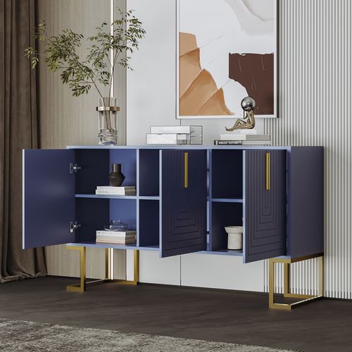 Buffet Avec 3 Portes Bleu
