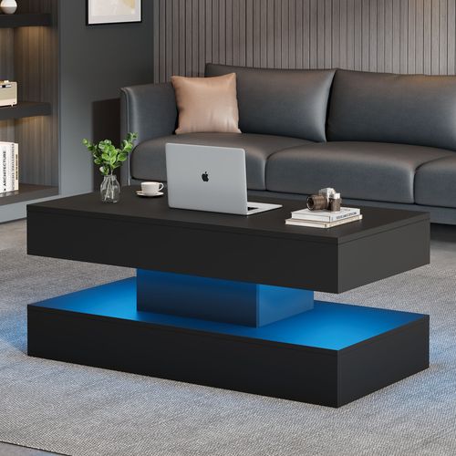 Table Basse Avec Plateau Relevable Noir