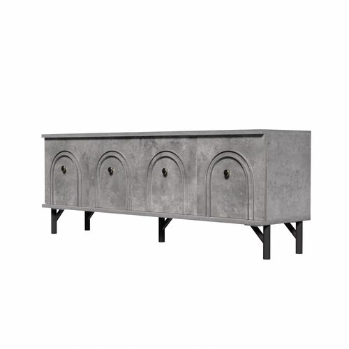 Meuble TV Avec 4 Portes Gris