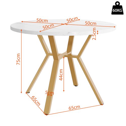 Table à Manger Rond Avec Pieds En Métal En Forme De X