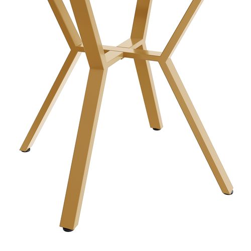 Table à Manger Rond Avec Pieds En Métal En Forme De X