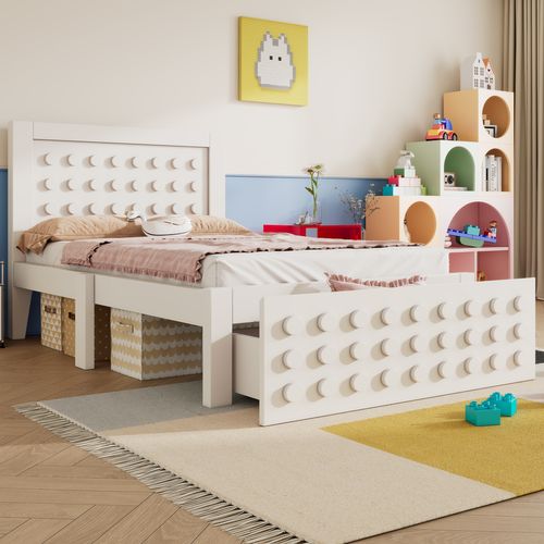 Lit Enfant 90x190 Cm Avec 1 Tiroir Blanc