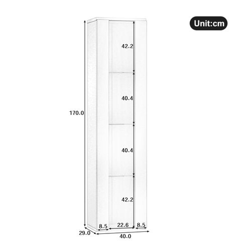 Vitrine 1 Porte Avec LED Blanc