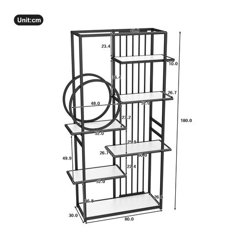 Etagère 5 Compartiments Noir 100 X 30 X 180 Cm