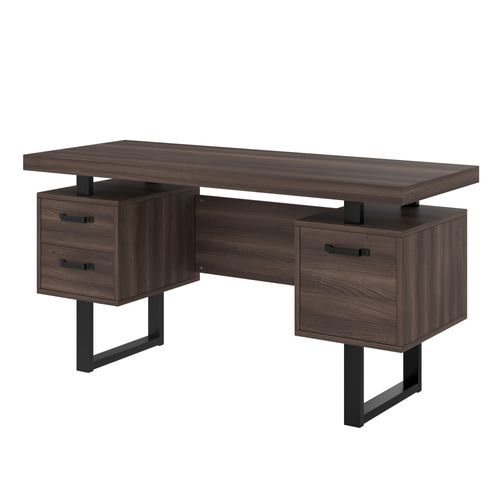 Bureau Droit Avec 4 Tiroirs Marron