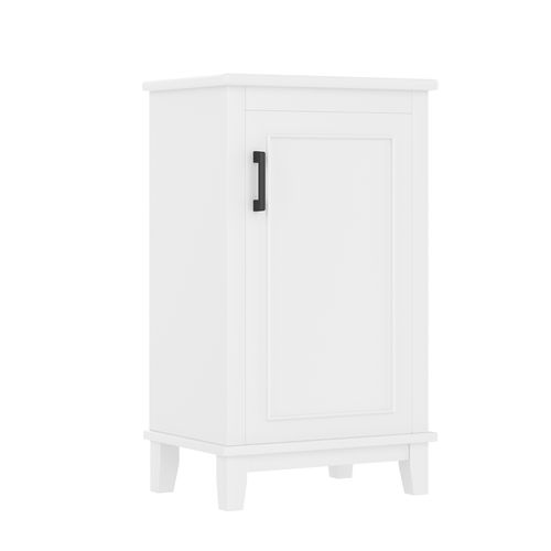 Meuble De Salle De Bain Vasque Avec 1 Porte, 2 Étagères Blanc