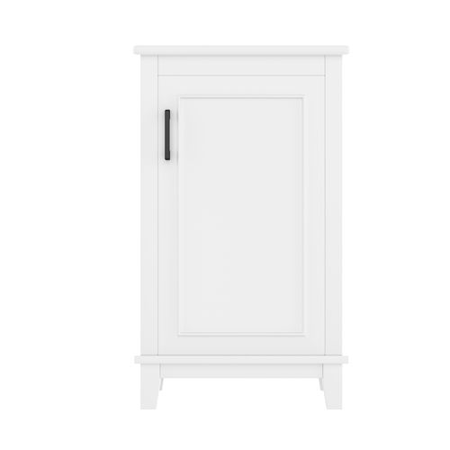 Meuble De Salle De Bain Vasque Avec 1 Porte, 2 Étagères Blanc