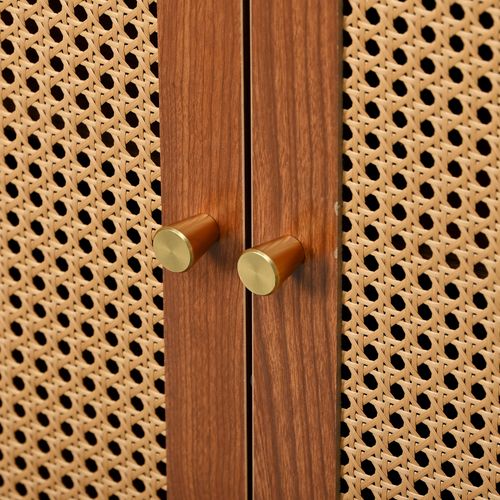 Buffet MDF Avec 3 Portes En Marron 129,8 x 40 x 76 cm