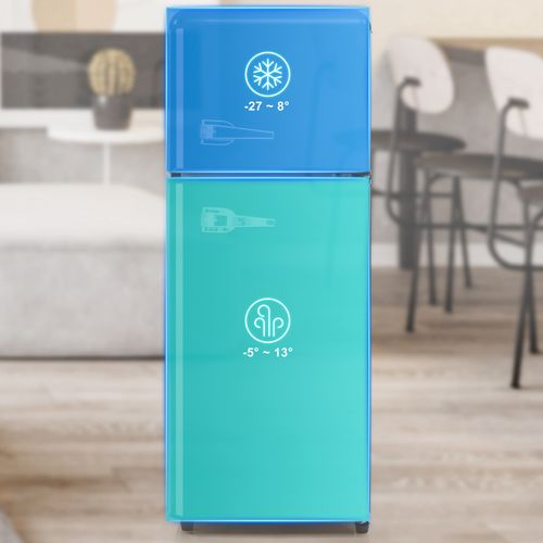 Réfrigérateur 2 Portes Compact 92 Litres - Largeur 45.5 x Hauteur 105,5 cm - Noir