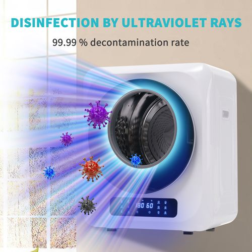 Sèche-linge Hublot 2.5kg, 850 W, Filtration Multiple, 6 Programmes, 6 Fonctions En Blanc