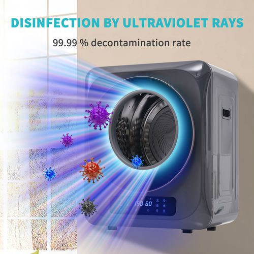 Sèche-linge Hublot 2.5kg, 850 W, Filtration Multiple, 6 Programmes, 6 Fonctions En Gris