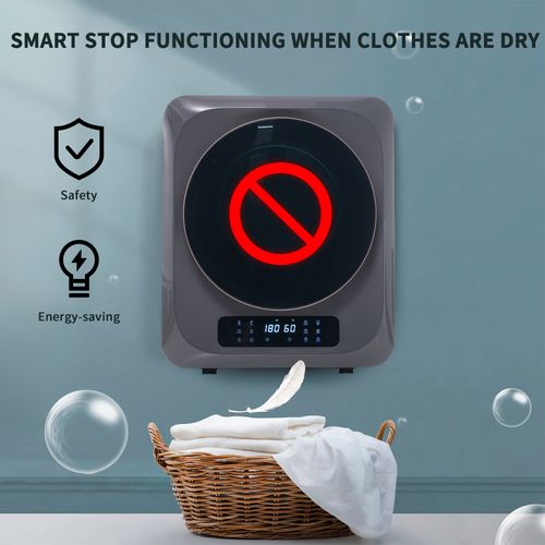 Sèche-linge Hublot 2.5kg, 850 W, Filtration Multiple, 6 Programmes, 6 Fonctions En Gris
