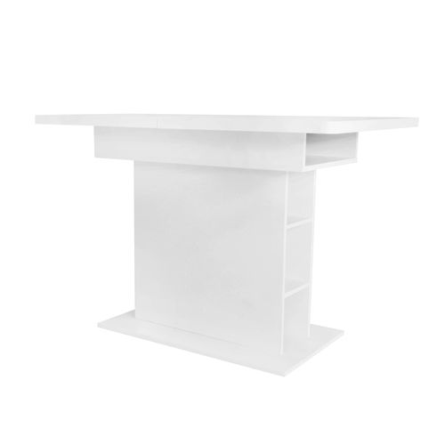 Table à Manger 110(130) X 70 X 75cm Extensible Avec Rangement En Blanc