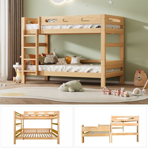 Lit Superposé 90 X 200cm Peut Être Converti En 2 Lits Simples En Naturel