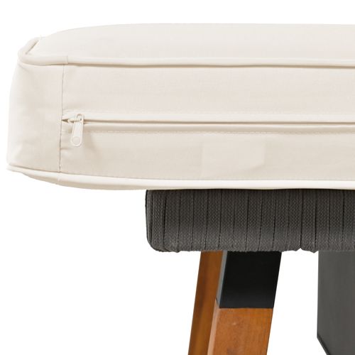 Balancelle D'extérieur En Rotin Avec Coussin Et 2 Chaînes (240cm/chaîne) Beige