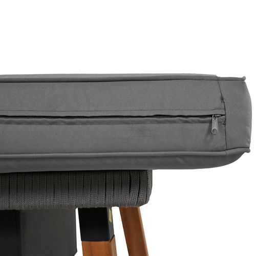 Balancelle D'extérieur En Rotin Avec Coussin Et 2 Chaînes (240cm/chaîne) Gris