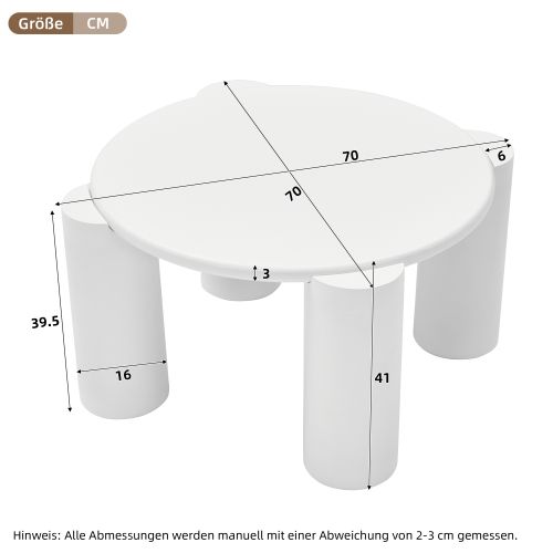 Table Basse-table Basse Moderne à 4 Pieds Robustes-idéale Pour Les Salons-blanc